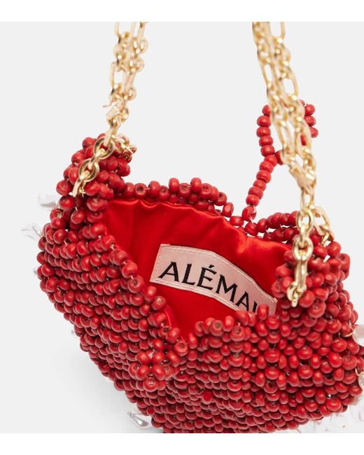 ALÉMAIS Red Carmelo Mini Embellished Crossbody Bag