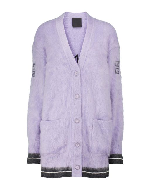 Givenchy Purple Mohair-blend Cardigan