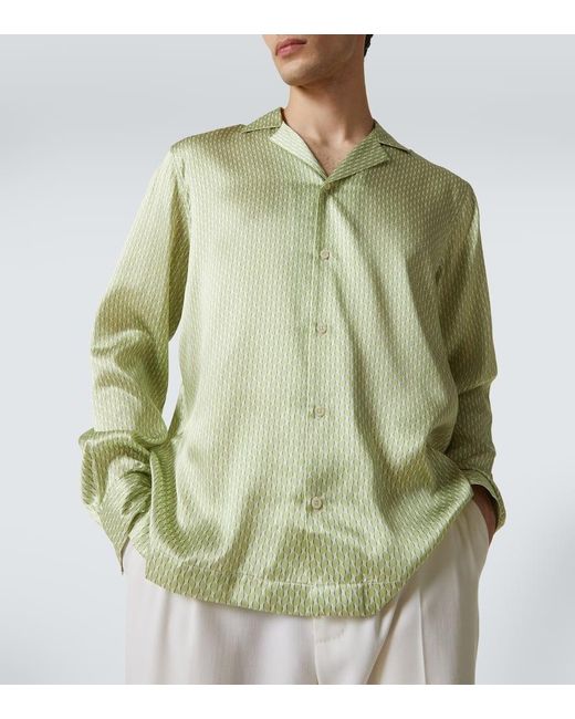 Frescobol Carioca Bedrucktes Hemd Safra Aus Seide in Green für Herren