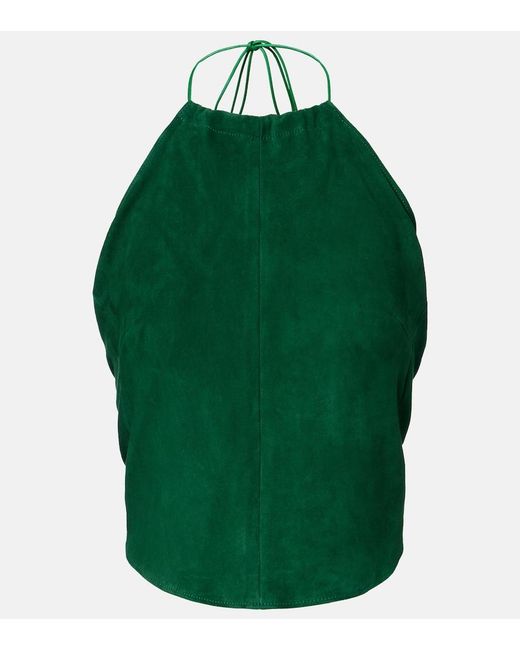 Stouls Green Rosie Halterneck Suede Top