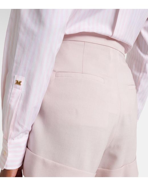 Max Mara Pink Celebre Wool-Blend Shorts