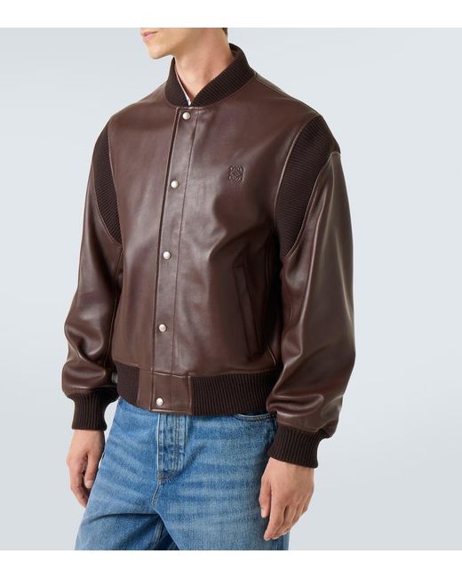 Loewe Bomberjacke Anagram Aus Leder in Brown für Herren