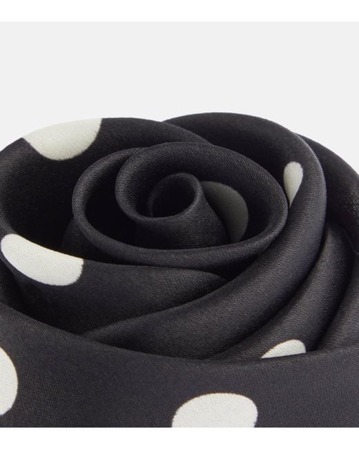 Broche Rose en soie Saint Laurent en coloris Black