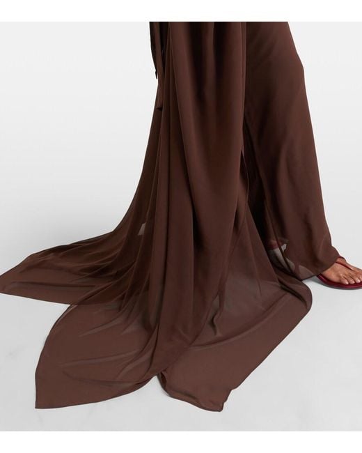 De La Vali Brown Nila Chiffon Gown
