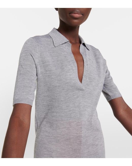 Gabriela Hearst Gray Frank Cashmere And Silk T-Shirt