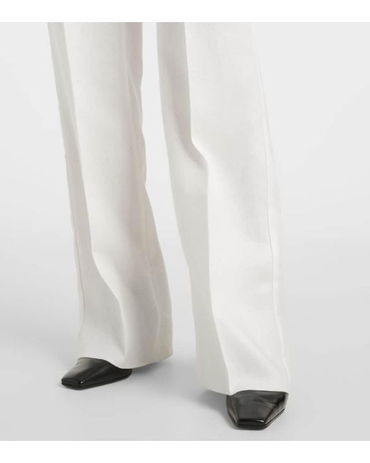 Max Mara White Weite High-Rise-Hose Aversa Aus Leinen