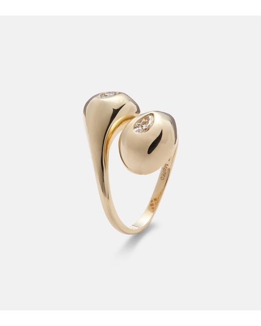 Mateo White Water Droplet 14Kt Ring With Diamonds