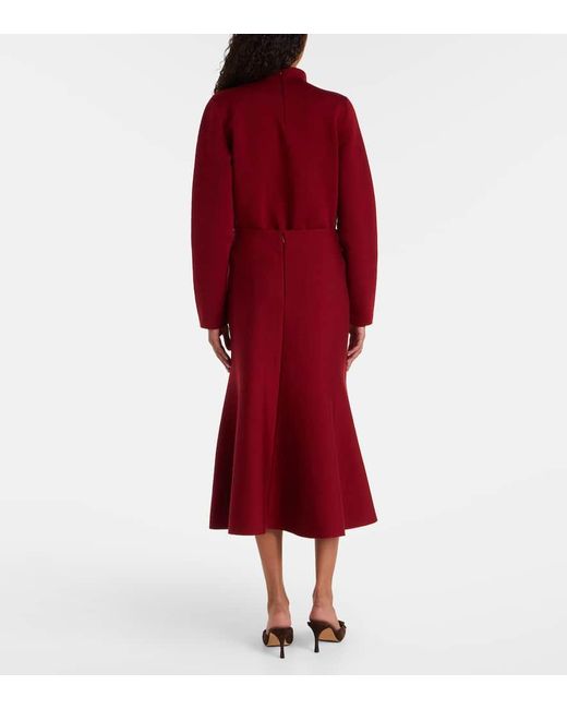 Carolina Herrera Red Midirock Aus Jacquard