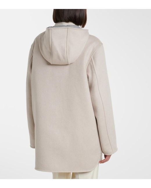 Moncler Natural Hemiptere Wool And Cashmere Jacket