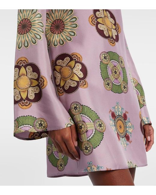 LaDoubleJ Pink Supremes Swing Silk Twill Minidress