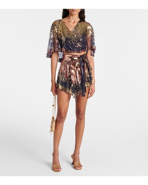 Rabanne Multicolor Sequined Shorts