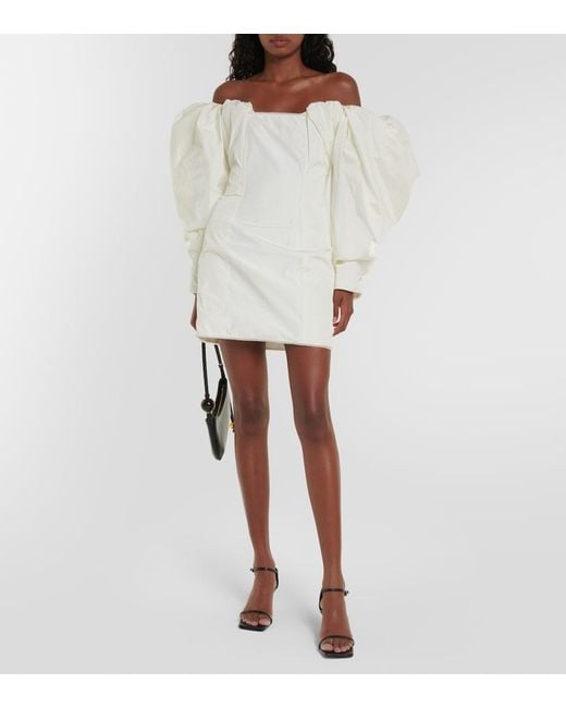 Jacquemus White La Robe Taffetas Mini Dress