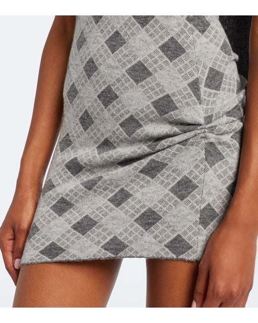 AYA MUSE Gray Axis Wool-Blend Minidress