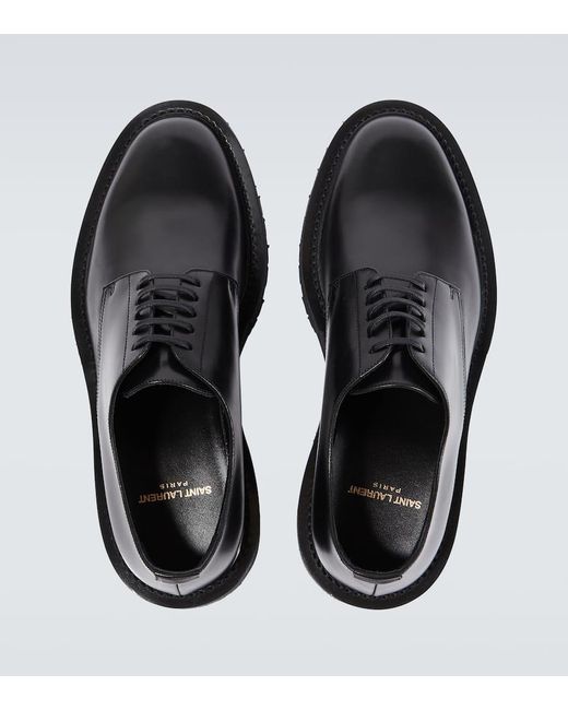 Saint Laurent Black Army Leather Derby Shoes for men