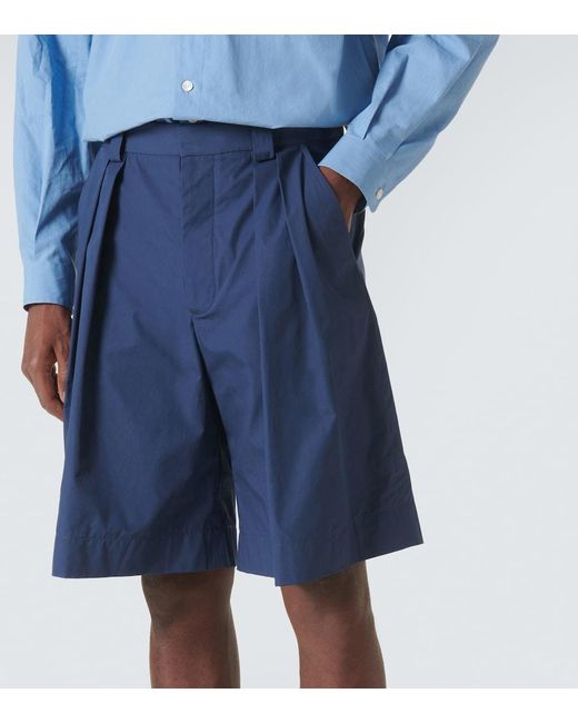 King & Tuckfield Blue Classic Cotton Chino Shorts for men