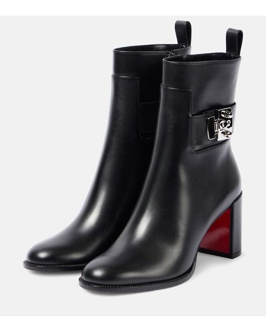 Botines Booty Lock 70 De Piel Christian Louboutin de color Black