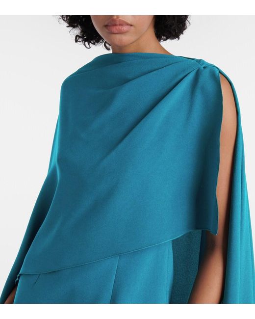 Roksanda Blue Demetria Caped Crepe Midi Dress