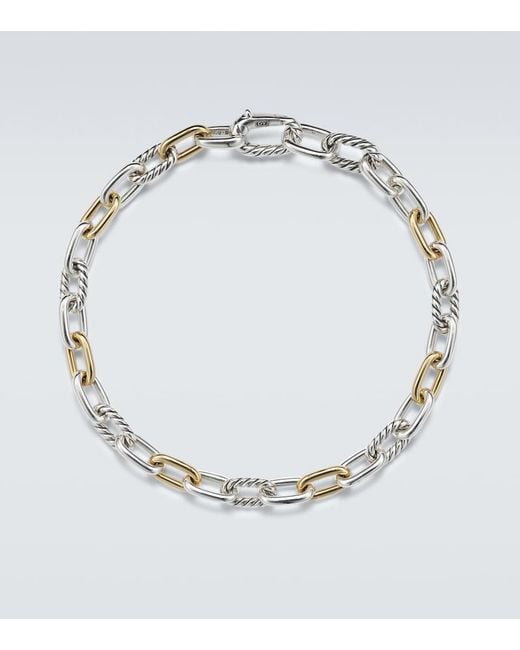 David Yurman Metallic Dy Madison Sterling And 18Kt Chain Bracelet for men