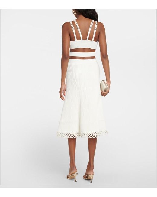 Jonathan Simkhai White Liana Ribbed Crop Top