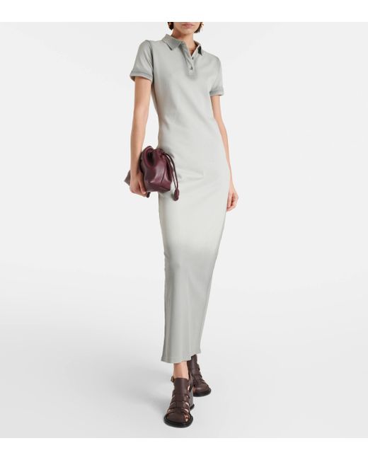 Loewe White Cotton-blend Jersey Polo Dress