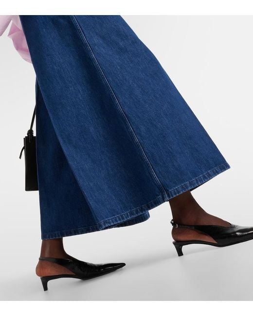Patou Blue High-Rise Wide-Leg Jeans