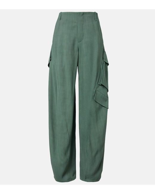 Alaïa Green Twill Cargo Pants