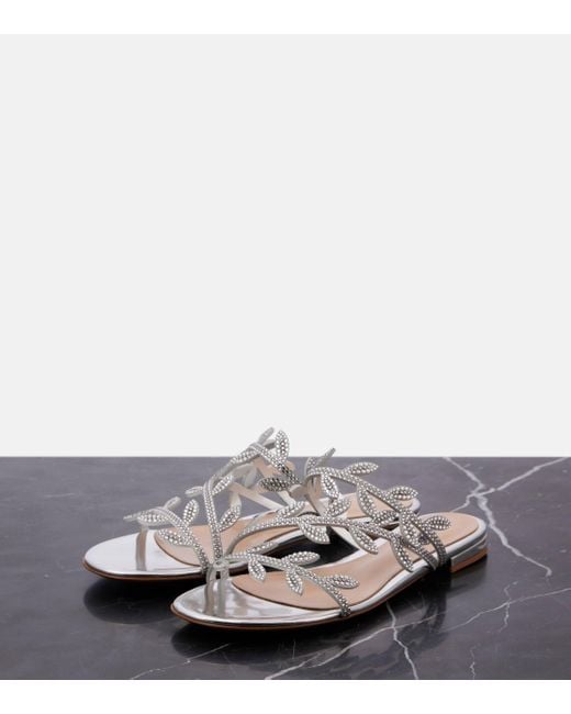 Gianvito Rossi White Flavia Embellished Sandals