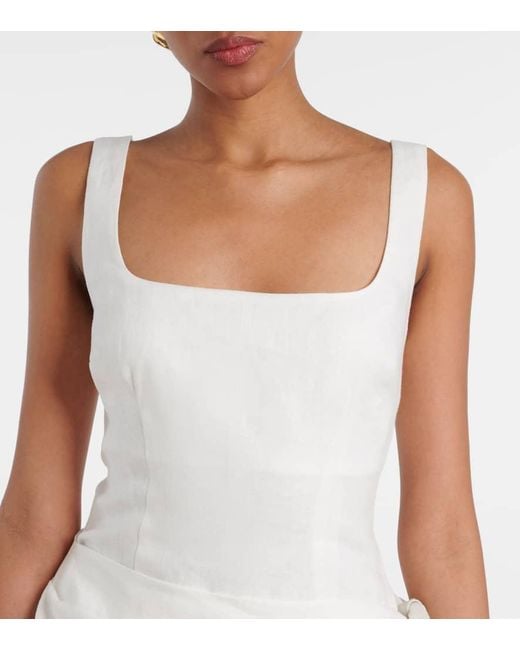 Sir White Jessamine Tie Linen Minidress