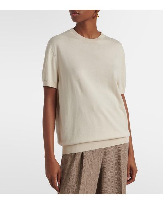 Loro Piana Natural Ice Wish Knitted Cotton Top