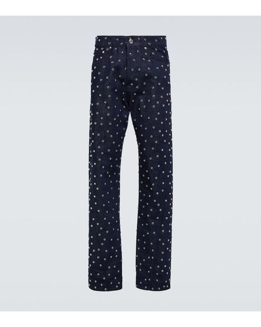 Jeans Regular Con Borchie di Lanvin in Blue da Uomo