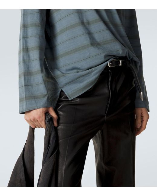 Our Legacy Blue Box Striped Cotton T-Shirt for men