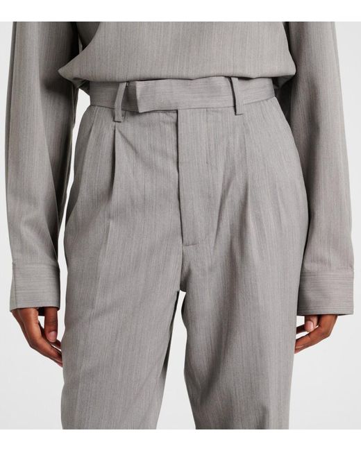JACQUES WEI Gray Wool Straight Pants