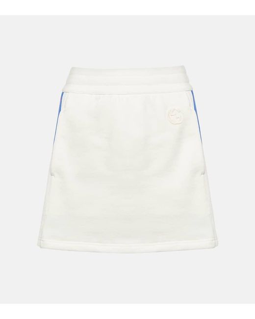 Minifalda en jersey de algodon Gucci de color White
