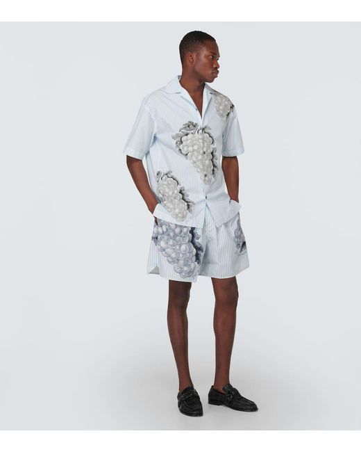 Camicia in popeline di cotone a righe di J.W. Anderson in White da Uomo