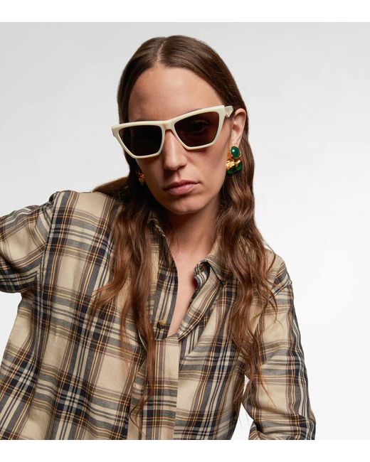 Saint Laurent Brown Eckige Sonnenbrille Sl M103