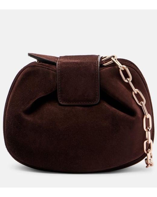 Gabriela Hearst Brown Clutch Soft Demi Aus Veloursleder
