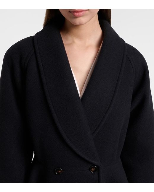 Chloé Black Peplum Wool-Blend Coat