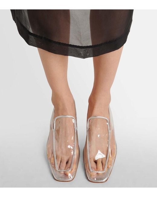 Herbert Levine White Clear The Air 30 Pvc Loafer Pumps