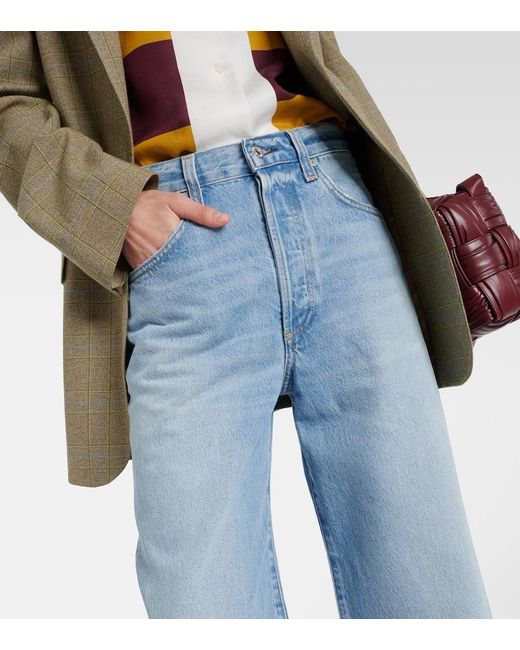 Citizens of Humanity Blue Beverly High-Rise Wide-Leg Jeans