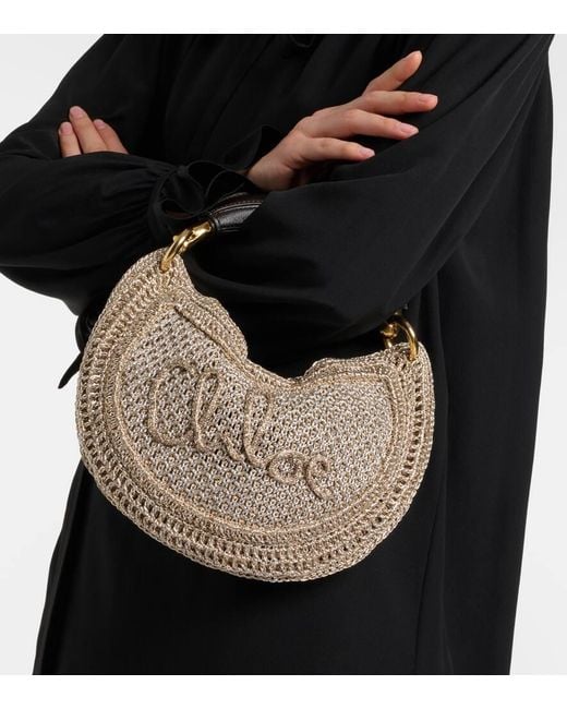 Chloé Metallic Summer Banana Mini Crochet Shoulder Bag