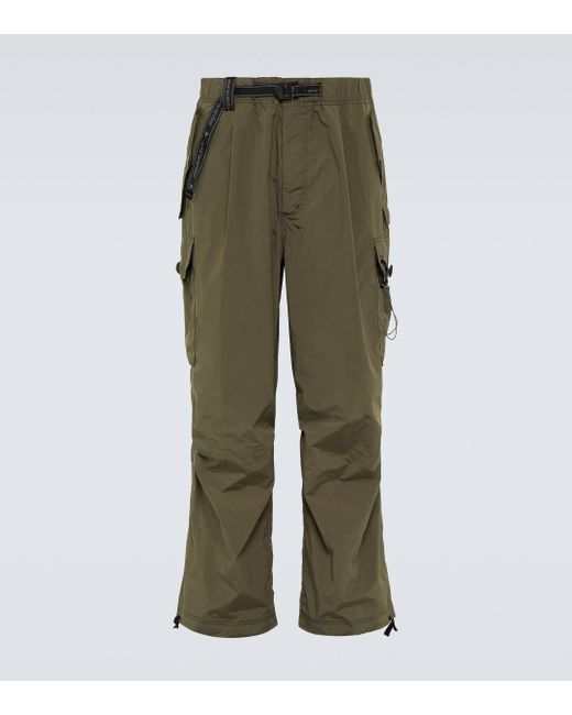 And Wander Green Oversized Ripstop Cargo Pants for men