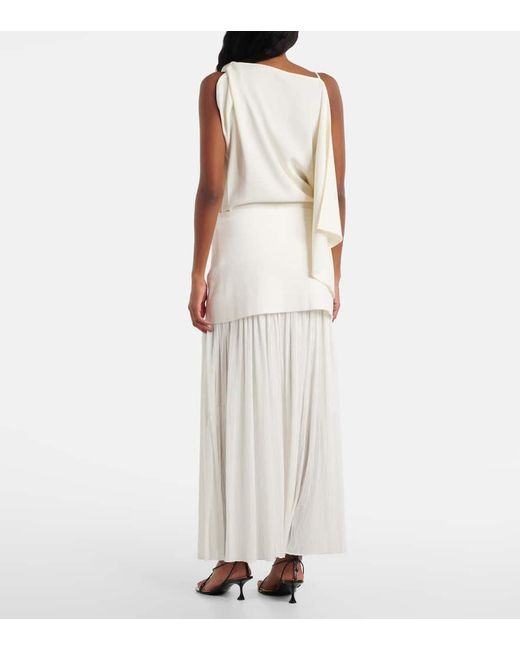 Proenza Schouler White Paige Pleated Crepe Chiffon Maxi Skirt