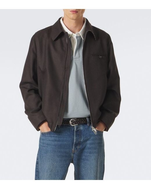 Slowear Black Virgin Wool Blouson Jacket for men