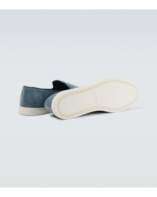 Church's Blue Pebbles Suede Penny Loafers for men