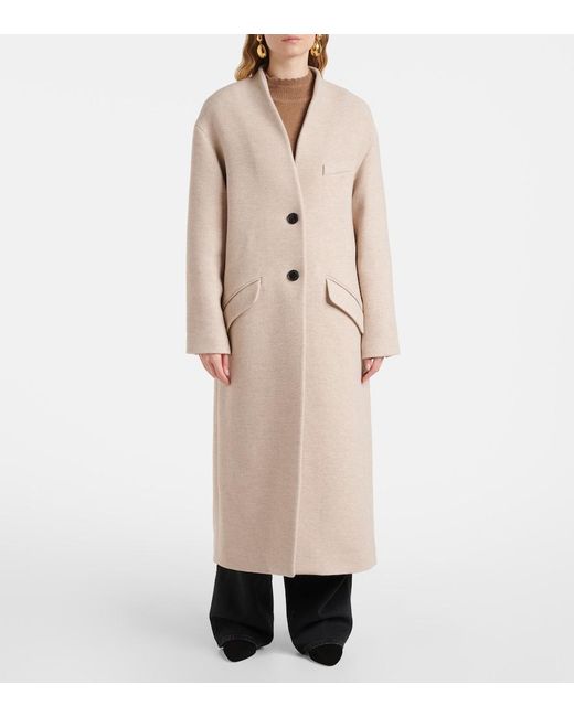 Isabel Marant Natural Eris Wool-Blend Coat