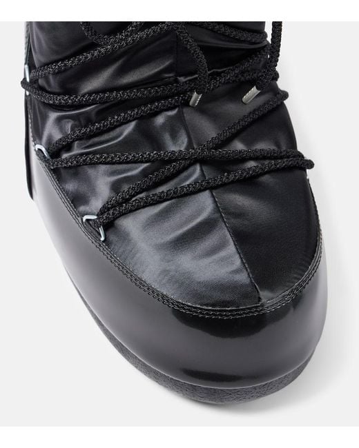 Moon Boot Black Icon Glance Satin Snow Boots