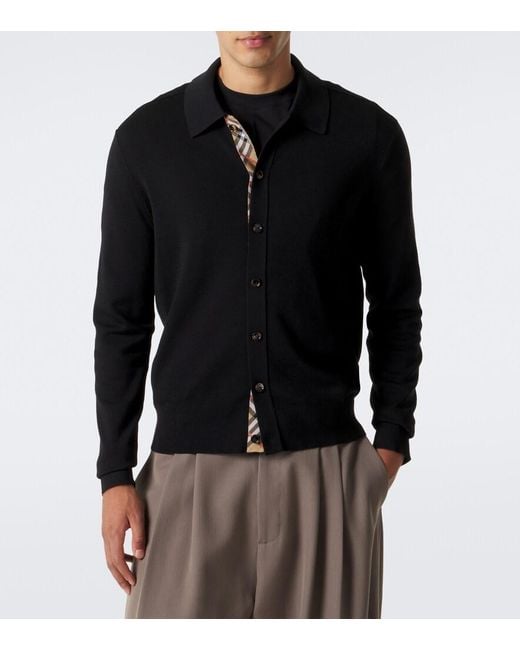 Burberry Black Wool-Blend Cardigan for men