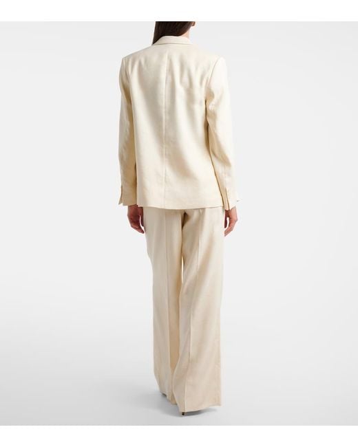 Dorothee Schumacher White Casual Sophistication Linen And Cotton Wide-Leg Pants