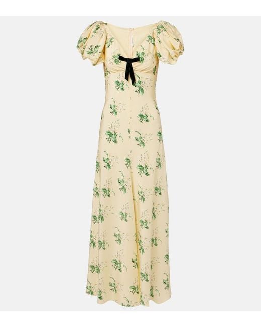 Rodarte Metallic Floral Silk Crepe Gown