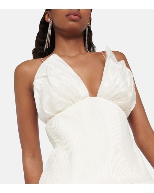 Danielle Frankel White Bridal Leith Silk Taffeta Gown